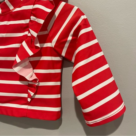 Janie and Jack Rash Guard Red White Swim Top 3-6M - Picture 5 of 8